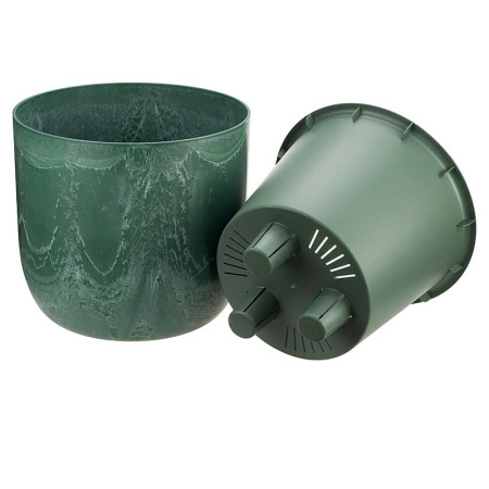 Кашпо МИКРИТ D280мм 7,8л со вставкой зеленый слайн М3267 х1 