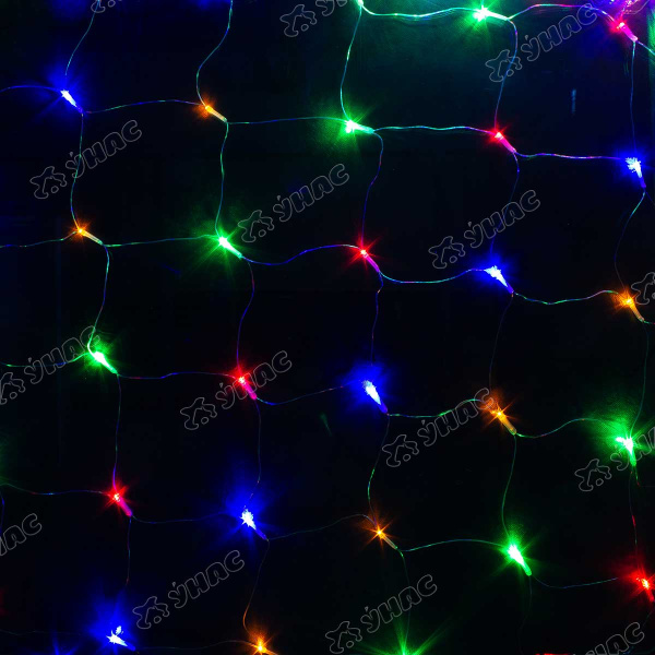 Гирлянда сетка LED LW-2-6 200 лампочек, прозрачный провод 2*2 м цветной