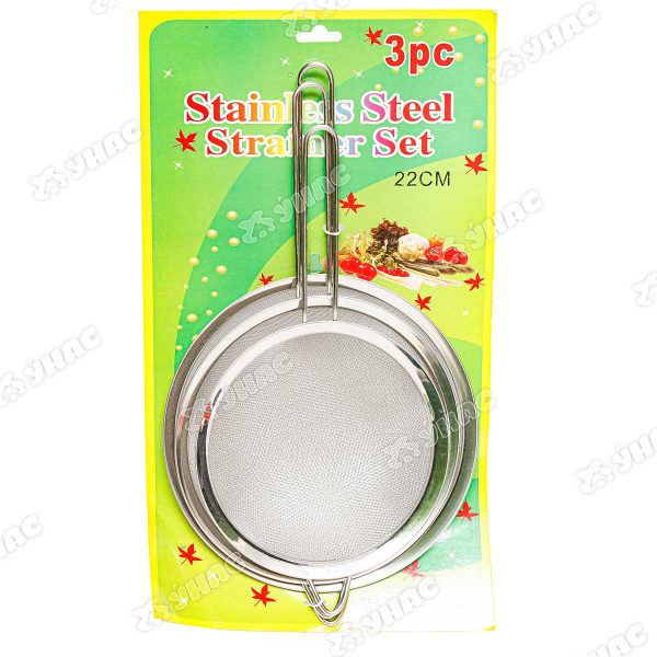 Сито НАБОР 3пр 18/20/22 см с нерж сеткой NA025 х48