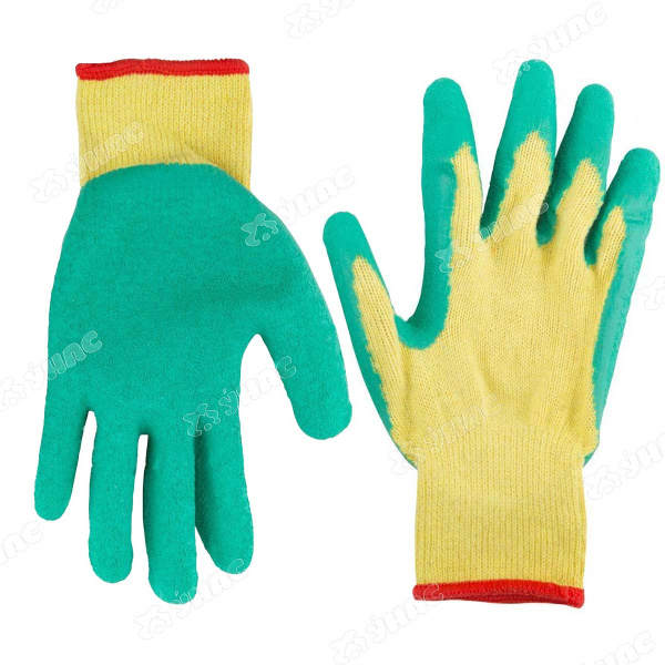 Перчатки "обливные" х/б вспененный ПВХ.желто-зеленые. Облив пальцы NA2082 (12/600)