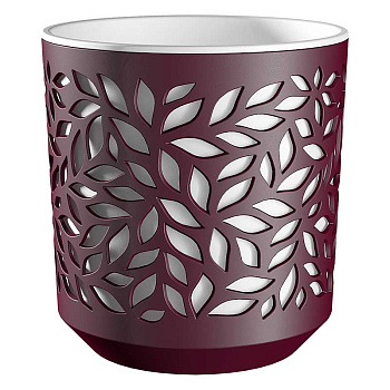 Кашпо Leaves 1,25л Бордо/Белый 