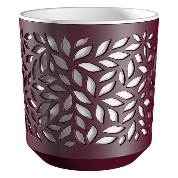 Кашпо Leaves 1,25л Бордо/Белый 