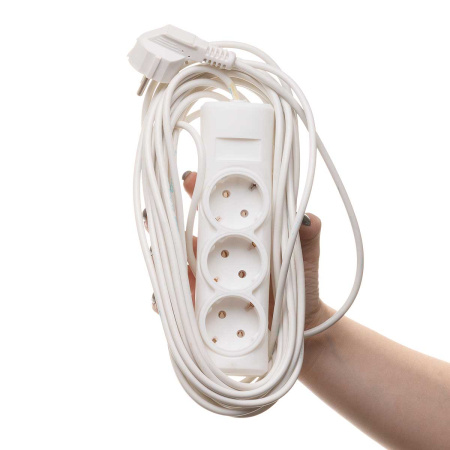 Удлинитель ПРЕМИУМ 3 гнезда 10 метров ПВС 3*0,75 с заземлением х20