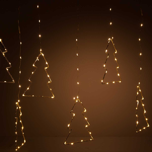 Гирлянда дождь LLN-36-1 8насадок длина 3м СВЕТ ТЕПЛЫЙБЕЛЫЙ, 8насадок Елочки-15см,. Длина вниз-60-80см.(60)