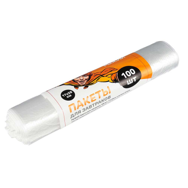 Пакеты для завтраков 100 шт, 17x28см 8мкм 438-18