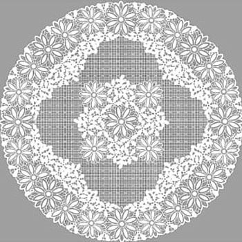 Салфетка 38*38 ажурн.лейс круг белый LO-1008U