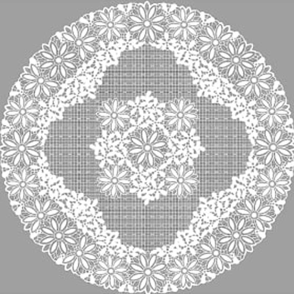 Салфетка 38*38 ажурн.лейс круг белый LO-1008U