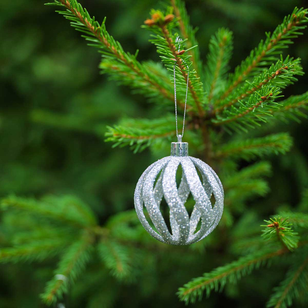 Набор елочных украшений 6ADZCKE9-J5-1 6 см 9 шт Шары Серебро