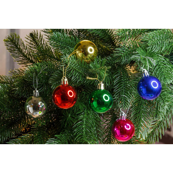 Шар Т107 6шт 4см (глянцевые) микс (400)