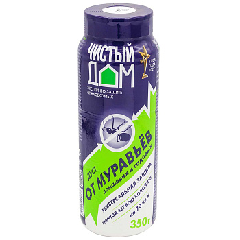 Чистый дом дуст 350г от муравьев 02-641(пластиковая туба) х12