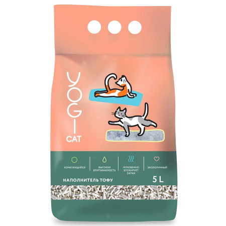 Наполнитель комкующийся ТОФУ 5л Йогикет х5/280