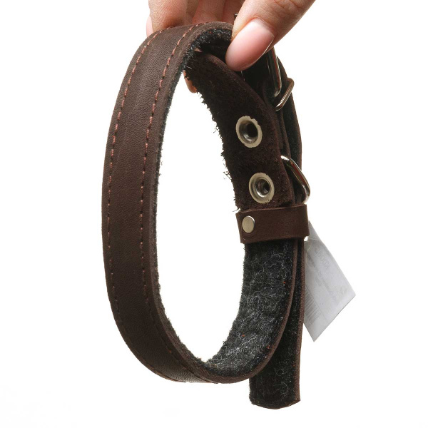 Ошейник кожа+ватин ширина 20 мм длина 45 см