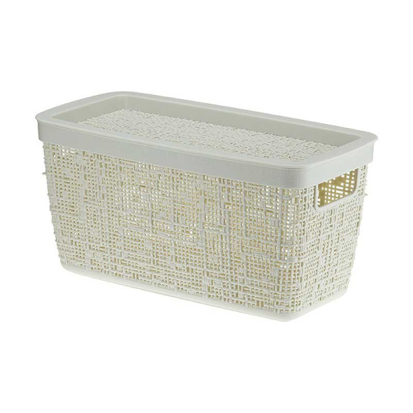 Коробка БЯЗЬ с крышкой 28х14х14 4л Бел Ротанг М2325