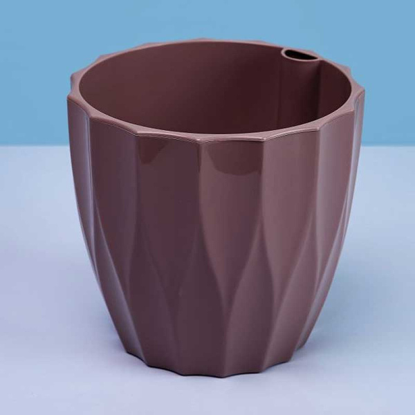Кашпо "Флюте" 4,5л со вставкой Мокко Пласт Авеню х12 