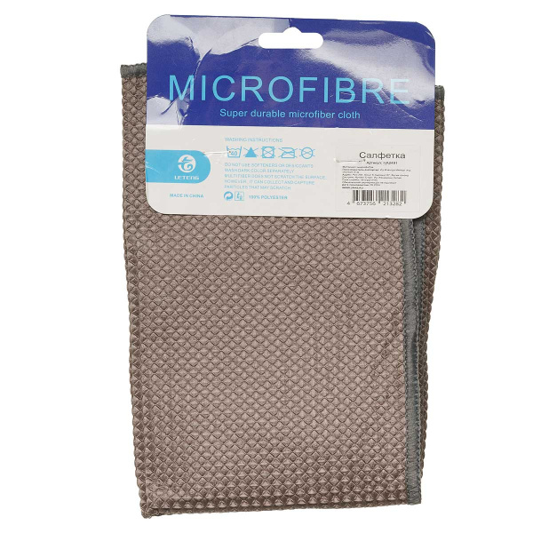 Салфетка-микрофибра  NA2491 40*40см для стекла  51гр.  (600)