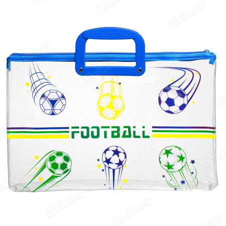 Папка-портфель 40*26 см ФУТБОЛ прозрачный NK-264