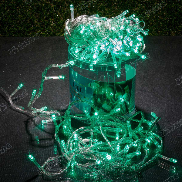 Гирлянда LED L-2-5 140 ламп прозрачный провод соединение зеленый