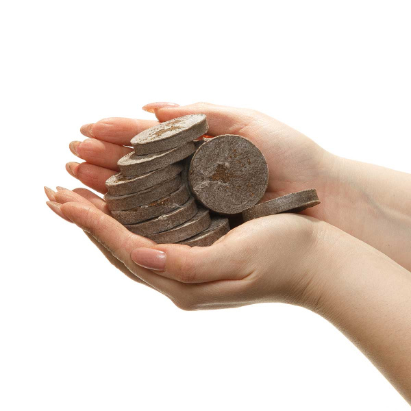 Торфоперегнойные таблетки Turbo (44мм)Цена за КОРОБКУ х384шт. 