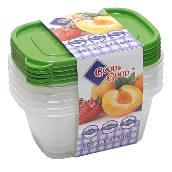 Набор прямоугольных контейнеров 5х1,1л