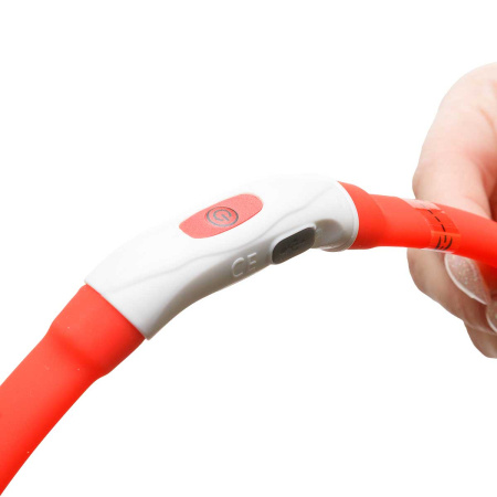 Ошейник 70*1,5см свет-ся 3реж микс USB NA2616 (144