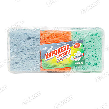 Губка для посуды "Королева чистоты" Колор (3 шт)