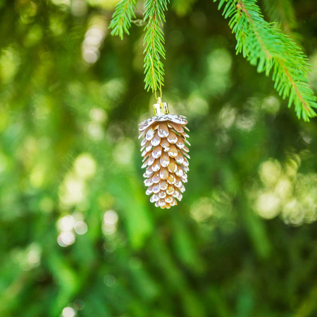 Шар 9DC5-H32B-19 5шт 9см "Шишка" шоколадная с белой каймой (288)