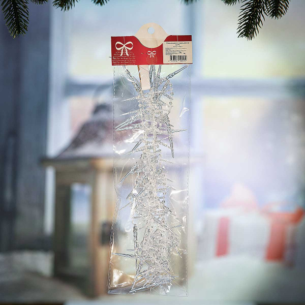 Цепь новогодняя T200-3 2.7 м Сосульки прозрачные (288)