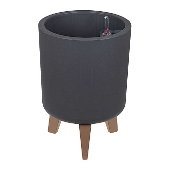 Кашпо ФЛОРИАН высокое D 250 мм 11 л с автополивом Графитовый М3157 х3 