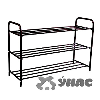 Подставка для обуви Альфа 33 Черный (3-х полочная 80 см ПДОа33Ч)