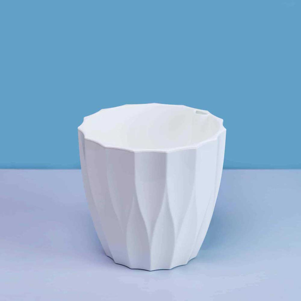 Кашпо "Флюте" 1,9л со встав Белый Пласт Авеню х12 