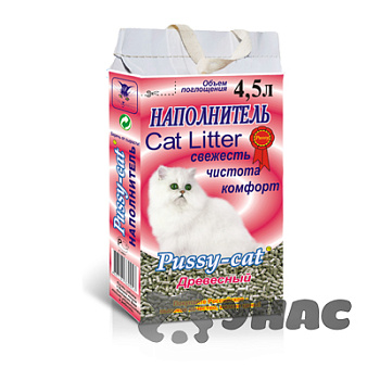 Наполнитель Pussy-cat древесный 4,5л зап /3шт.