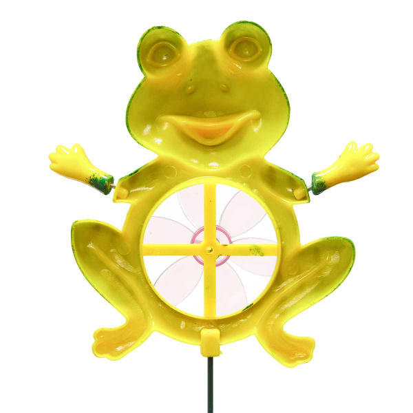 Штекер садовый Лягушка с ветряком 16*13см NA2677 (288)
