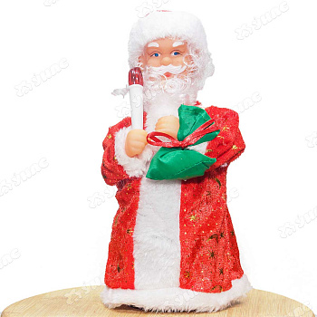 Дед мороз 25см СК-48 красная шуба (муз) (120)
