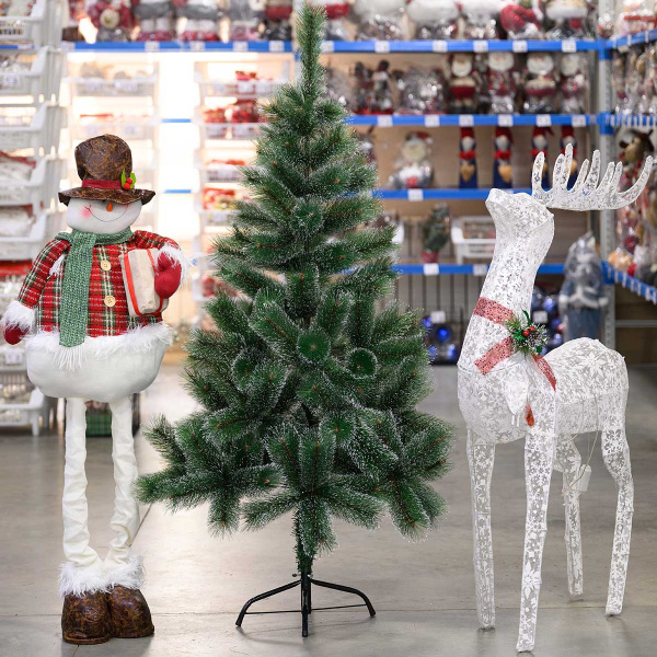 Елка HJ150-82-1 БЕЛАЯ (снег) 150см  144ветки мет.подст.