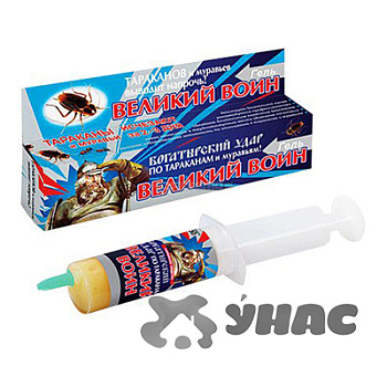 Великий воин 45г гель-шприц от тараканов   к/60шт