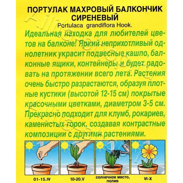 Семена Портулак Балкончик сиреневый Аэлита Ц х10 