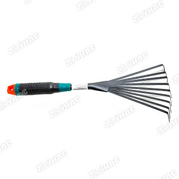 Грабли малые веер 9 зубчиков (JD6021 F) с пластиковой ручкой САДОВИТА