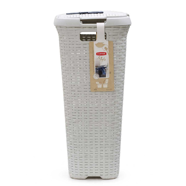 Корзина для белья STYLE серая 40л 