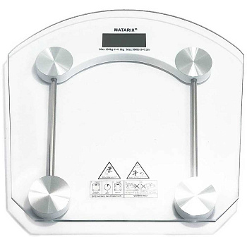 Весы напольные электронные 180 кг круглые стекло NA135