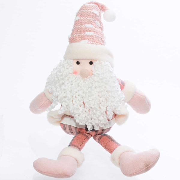 Фигура новогодняя интерьерная Н21262А Дед Мороз 45см, Розовый.С длинными ногами