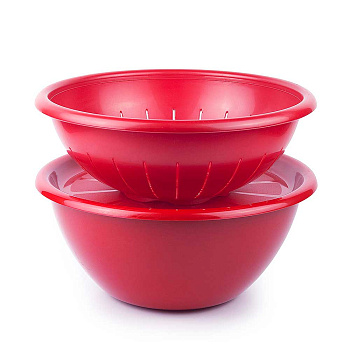 Миска 6л с крыш и дуршлаг набор рубин КП-4-1-01ТХ