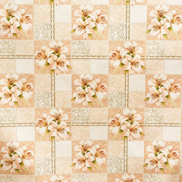 Клеенка н/о 135*20  ПЕРФЕКТ 408/2 (лилия,беж)Тверь