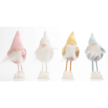 Сувенир С31-24001 Гном 20см 4цвета: голубой, каричневый, розовый, белый  (цена за 12шт)
