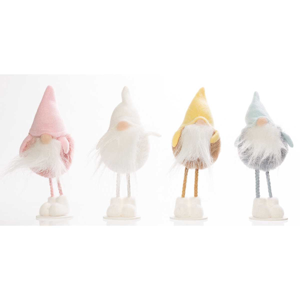 Сувенир С31-24001 Гном 20см 4цвета: голубой, каричневый, розовый, белый  (цена за 12шт)