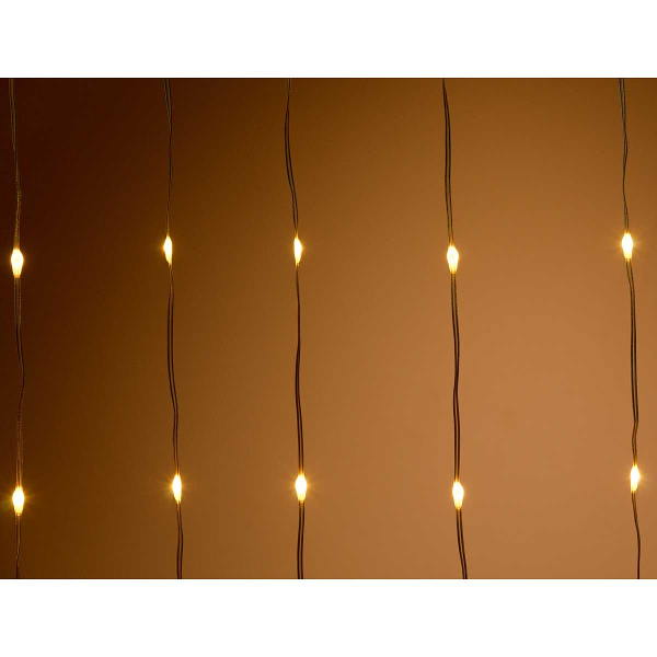 Гирлянда штора LLN-33-1 150л 1,5м*1,5м ТЕПЛЫЙ БЕЛЫЙ провод "капелька"(100)