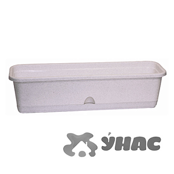 Балконный ящик 600 мм с поддоном мраморный М3221