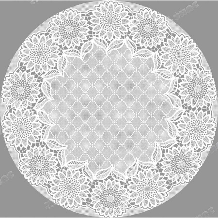 Салфетка 38*38 ажурная лейс круг белая LO-0905U
