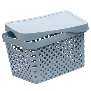 Корзина Eternity с крышкой 17л с ручками голубая