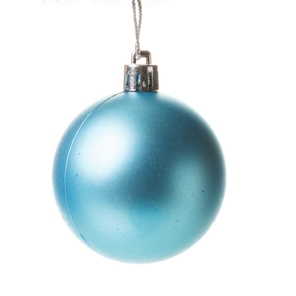 Шар Т264 6шт 6см (акрил/мат/блес) голубые(140)