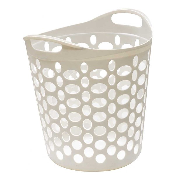 Корзина гибкая с ручками 40л кремовая